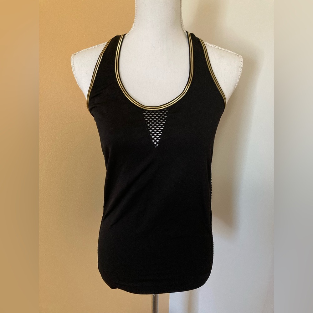 Bebe tank top with gold trim